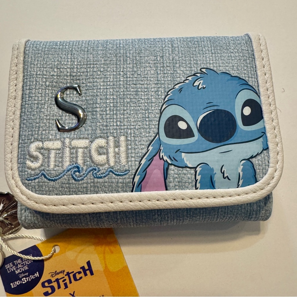 NWT. Disney Stitch wallet from Primark. compact trifold wallet initial “S”